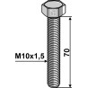 Boulon à tête hexagonale M10x1,5x70 sans écrou