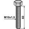 Boulon à tête hexagonale M10x1,5x60 sans écrou