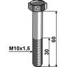Boulon à tête hexagonale M10x1,5x60 sans écrou