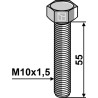 Boulon à tête hexagonale M10x1,5x55 sans écrou