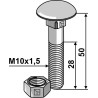 Boulon M10x1,5x50 galvanisé avec écrou