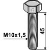 Boulon à tête hexagonal M10x1,5x45 sans écrou - galvanisée
