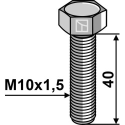 Boulon à tête hexagonale M10x1,5x40 sans écrou