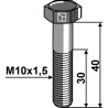 Boulon à tête hexagonale M10x1,5x40 sans écrou