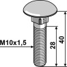 Boulon à tête bombée M10x1,5x40 - galvanisé
