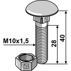 Boulon M10x1,5x40 galvanisé avec écrou