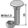 Boulon M10x1,5x35 galvanisé avec écrou