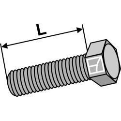 Boulon à tête hexagonal M10x1,5x30 sans écrou - galvanisée