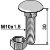 Boulon M10x1,5x30 galvanisé avec écrou