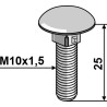 Boulon à tête bombée M10x1,5x25 sans écrou  galvanisé - Kemper - 56444