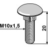 Boulon à tête bombée M10x1,5x20 sans écrou - galvanisé - Kemper - 67736