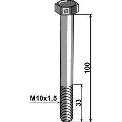 Boulon à tête hexagonale M10x1,5x100 sans écrou