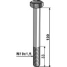 Boulon à tête hexagonale M10x1,5x100 sans écrou