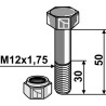 Boulon avec écrou à freinage interne - M12 - 8.8