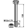 Boulon avec écrou à freinage interne - M12 - 8.8