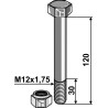 Boulon avec écrou à freinage interne - M12 - 8.8