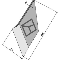Pointe à souder pour soc de charrue - droit