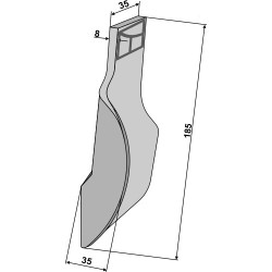 Pointe à souder pour soc de charrue - gauche