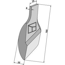 Pointe à souder pour soc de charrue - droit
