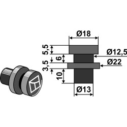 Boulon de maintien - PZ-Zweegers - 0250/0243