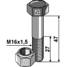 Boulon à tête hexagonale M16x1,5x47 avec écrou à freinage interne