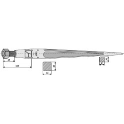 Dent de chargeur 980mm
