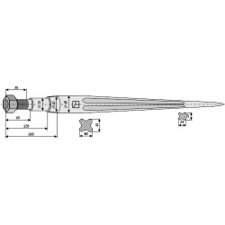 Dent de chargeur 890mm - Fella - 122756
