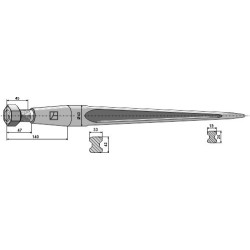 Dent de chargeur 810mm