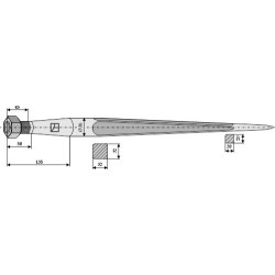 Dent de chargeur 800mm - Stoll - 051.8280