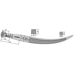 Dent de griffe 810mm - Kverneland - 221192
