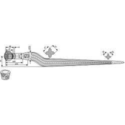 Dent de silo 810mm - Fella - 120342