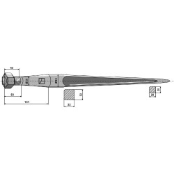 Dent de chargeur 680mm - Kverneland - 221193