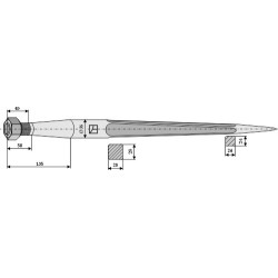 Dent de chargeur 600mm - Stoll - 1417400