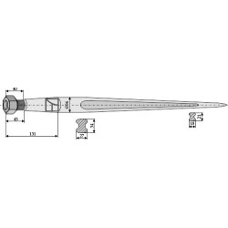 Dent de chargeur 1400mm - Desvoys