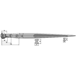 Dent de chargeur 1400mm