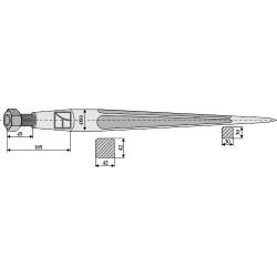 Dent de chargeur 1250mm