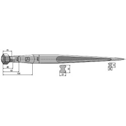 Dent de chargeur 1200mm