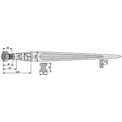 Dent de chargeur 1200mm