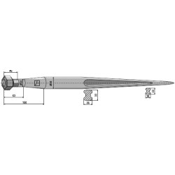 Dent de chargeur 1100mm - Weidemann - 5048004039