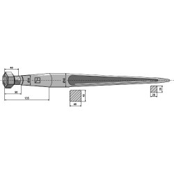 Dent de chargeur 1100mm - Manitou