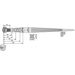 Dent de chargeur 1100mm - Faucheux