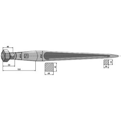 Dent grande charge 980mm - Kverneland - 241161
