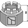 écrou hexagonal à créneaux dégagés M48x2 pour arbre carré 50x50