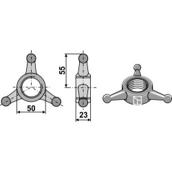 Contre-écrou étoile triangle