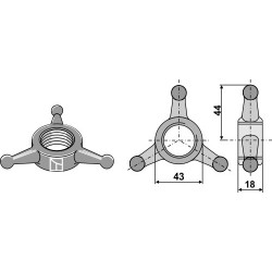 Contre-écrou étoile triangle