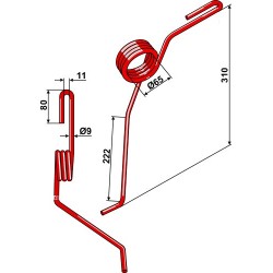 Griffe semoir Ø9mm, arrière droite - Lemken - 3537056