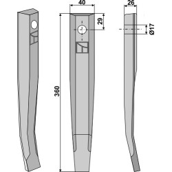 Dent pour herse vibrante - Kuhn - 528-02100