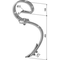 Dent de herse avec soc