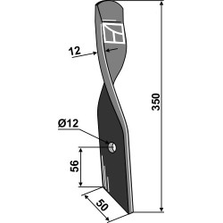 Couteau de herses pour Dyna-Drive Jumbo, gauche - Bomford - 06.949.02