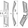 Couteau pour herses roulantes - droite - Rabe - 6439.26.01  SSG-37-R-V